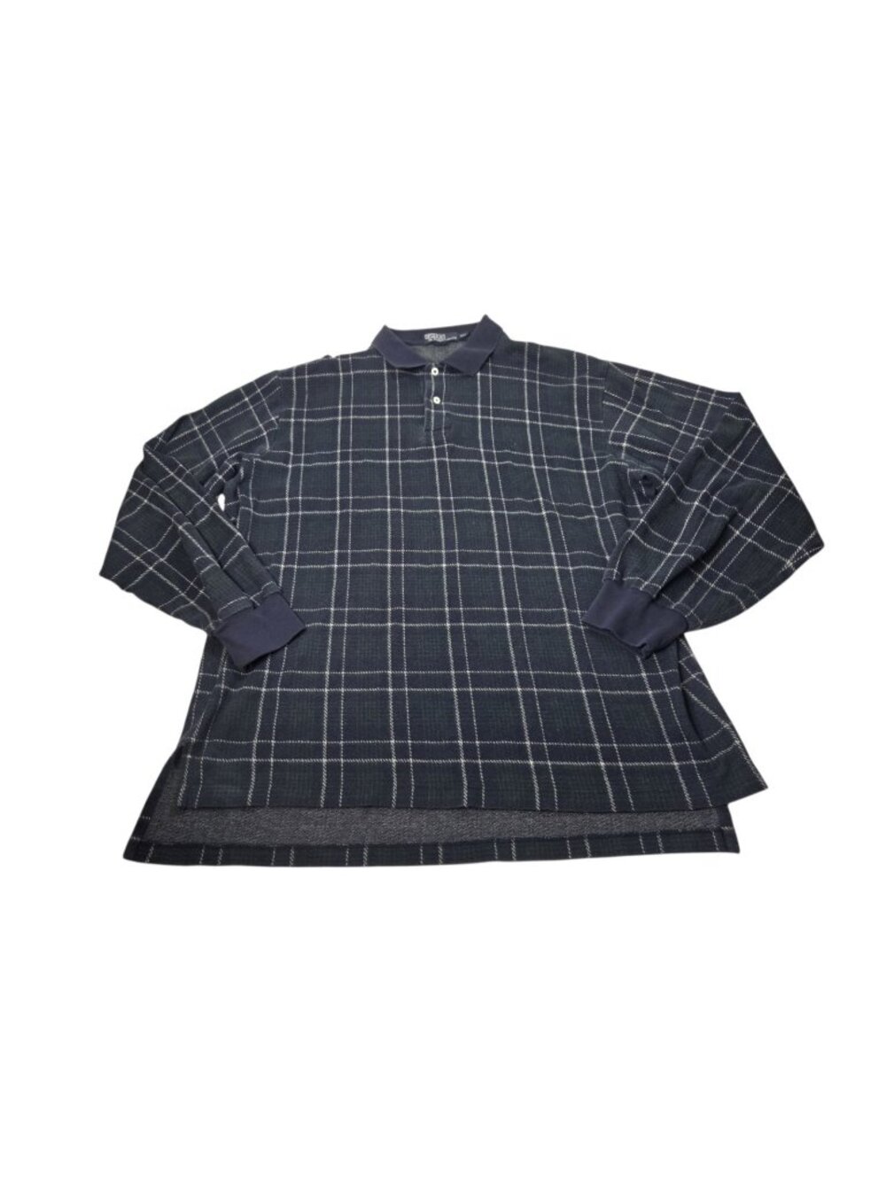 Vintage 90s Polo Ralph Lauren Long Sleeve Polo Shirt Flannel Plaid Men's XXL